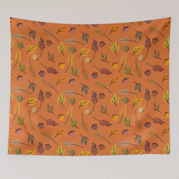 Item preview, Autumn Leaves and Acorns Botanical Pattern designed and sold by FestivityFinds.