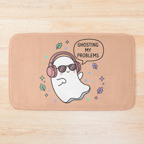Item preview, Ghosting My Problems Cute Halloween Ghost Headphones Art designed and sold by Fine-Arts-Lab.