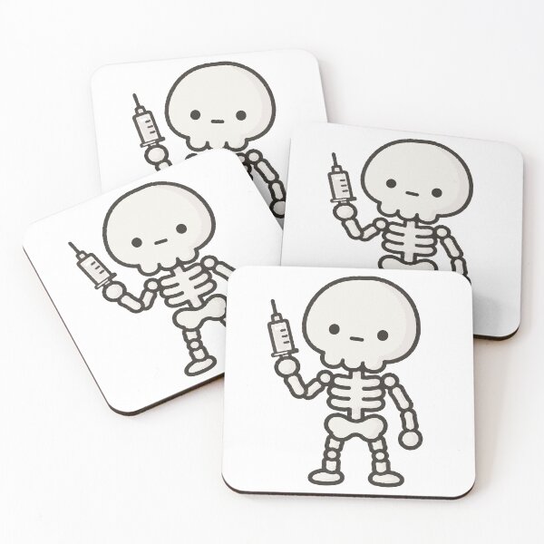 Item preview, Deadpan Skeleton With Syringe Illustration designed and sold by medicalkinoko.