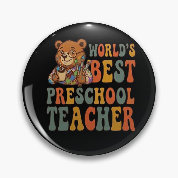 Item preview, World's Best Preschool Teacher Retro Groovy    designed and sold by ViralVector.