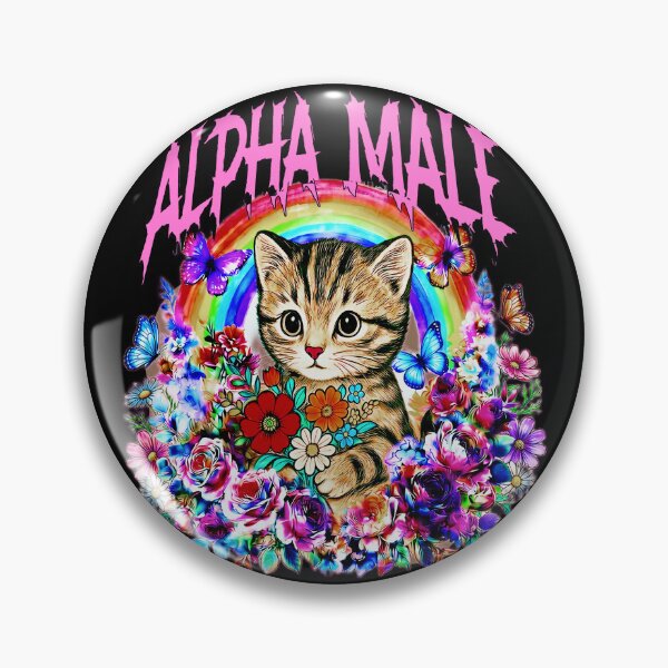 Item preview, Copy of Alpha Male Funny Kitten Rainbow Floral designed and sold by gear-posters.