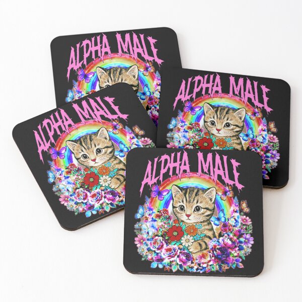 Item preview, Copy of Alpha Male Funny Kitten Rainbow Floral designed and sold by gear-posters.