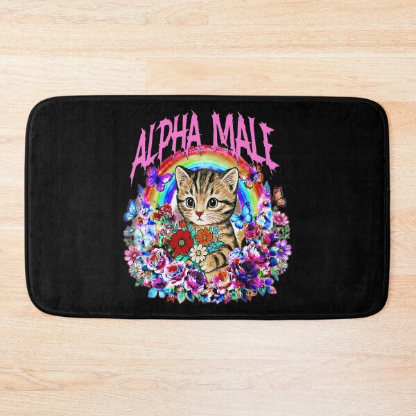 Item preview, Copy of Alpha Male Funny Kitten Rainbow Floral designed and sold by gear-posters.