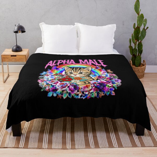 Item preview, Copia de Alpha Male Funny Kitten Rainbow Floral designed and sold by gear-posters.