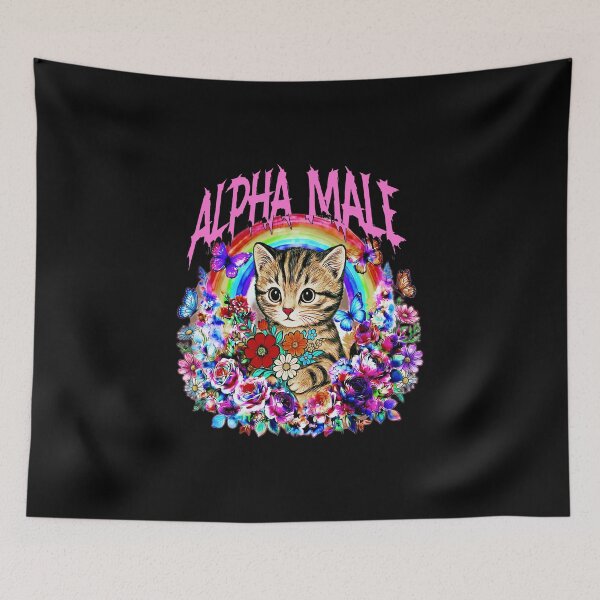 Item preview, Copy of Alpha Male Funny Kitten Rainbow Floral designed and sold by gear-posters.