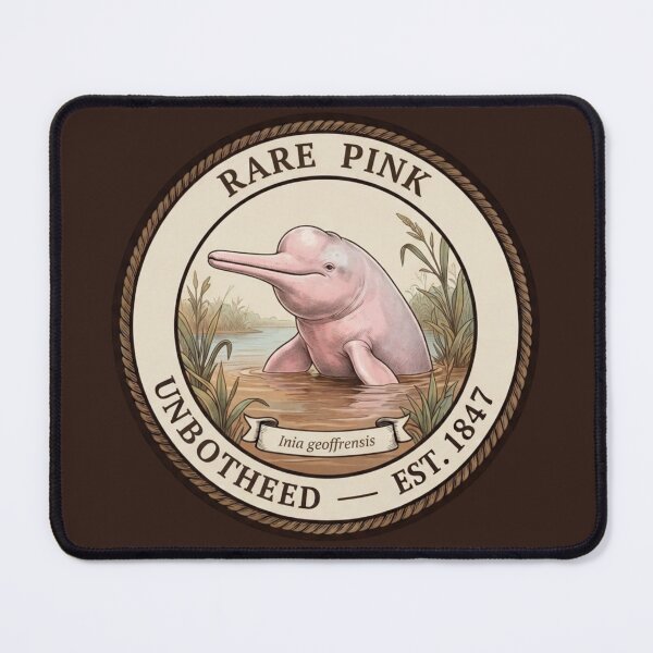 Item preview, Rare Pink Unbothered Pink Dolphin Humor Badge designed and sold by CalmCapy Co.