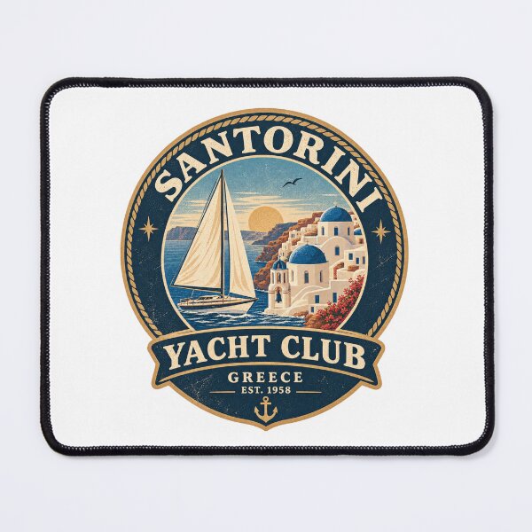 Item preview, Santorini Greece Yacht Club Vintage Sailing Badge Design designed and sold by Asfyi.