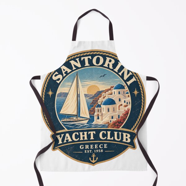 Item preview, Santorini Greece Yacht Club Vintage Sailing Badge Design designed and sold by Asfyi.