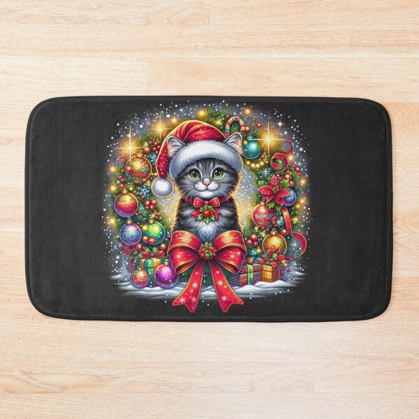 Item preview, Cute Christmas Cat – Festive Holiday Kitty Cartoon Design designed and sold by stevenwoodcock.