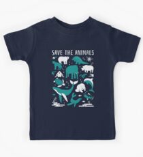 Camiseta para niños Salva a los animales - Animales en peligro de extinción