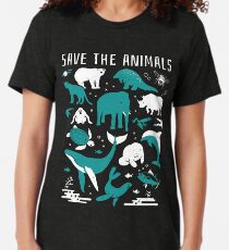 Save The Animals - Endangered Animals Tri-blend T-Shirt
