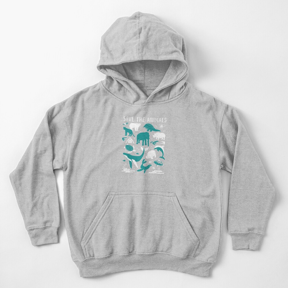 Save The Animals - Endangered Animals Kids Pullover Hoodie
