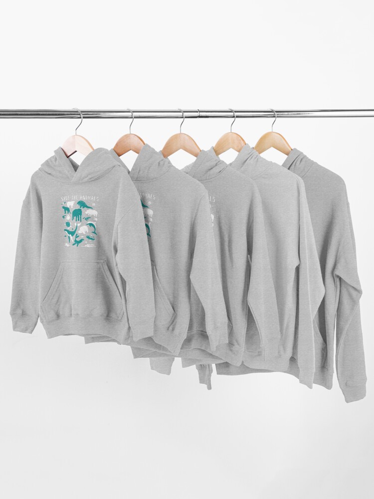 Alternate view of Save The Animals - Endangered Animals Kids Pullover Hoodie
