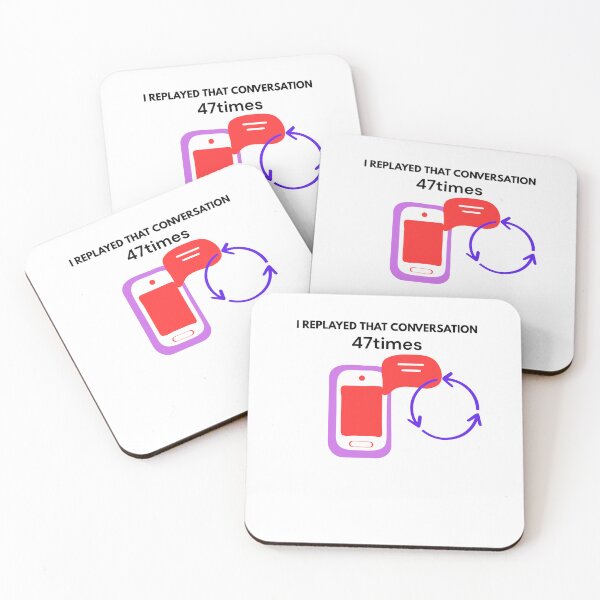 Item preview, I Replayed That Conversation 47 Times Funny Overthinking Sticker designed and sold by TheDentalDoodle.