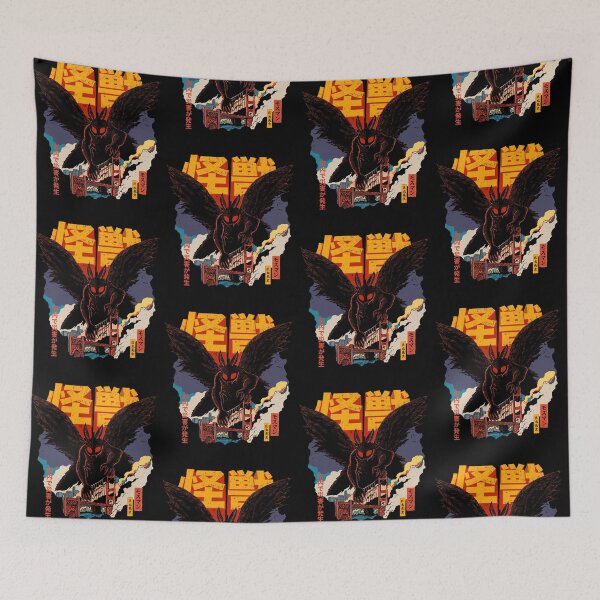Item preview, Mothman Kaiju Over City Bridge Cryptid Horror designed and sold by cerima.