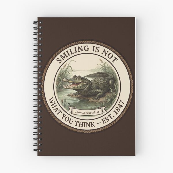Item preview, Smiling Is Not What You Think Caiman Humor Badge designed and sold by CalmCapy Co.