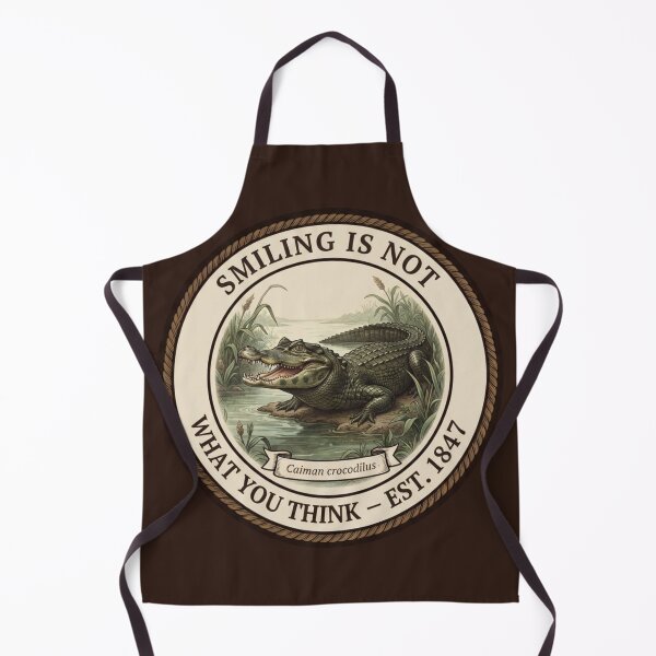 Item preview, Smiling Is Not What You Think Caiman Humor Badge designed and sold by CalmCapy Co.
