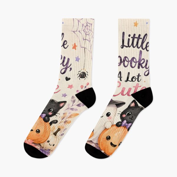 Item preview, A Little Spooky, A Lot Cute – Kawaii Halloween Ghost, Cat & Pumpkins designed and sold by blankTeeShirt.