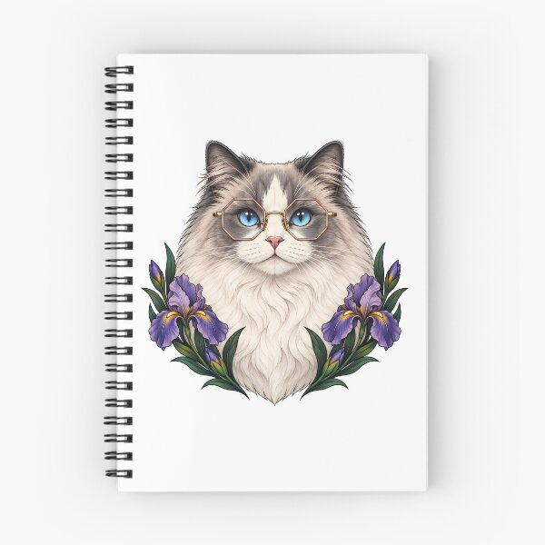 Item preview, Fluffy Ragdoll Cat with Geometric Glasses  designed and sold by Old's Cool Cat Studio.