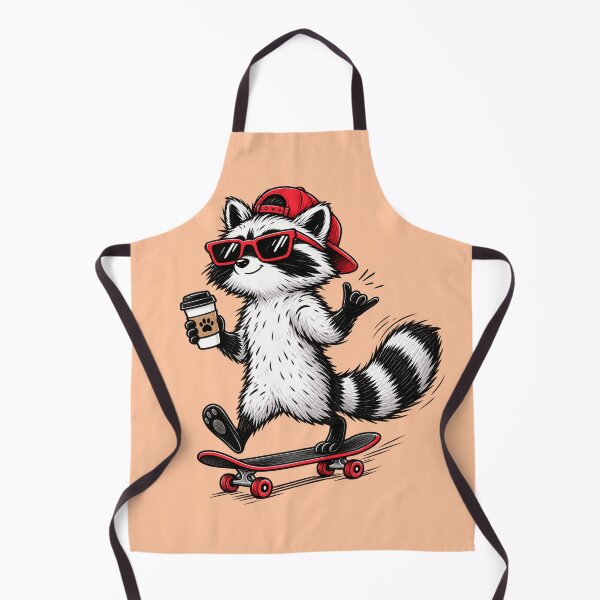 Item preview, Cool Skater Raccoon with Coffee and Red Sunglasses designed and sold by littlepiptales.