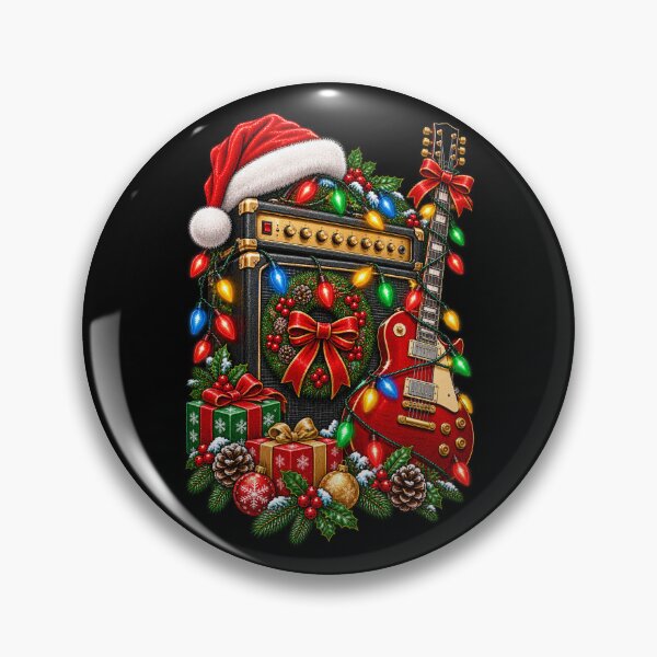 Item preview, Festive Guitar Amp and Electric Guitar Holiday Design designed and sold by RockitBaby.