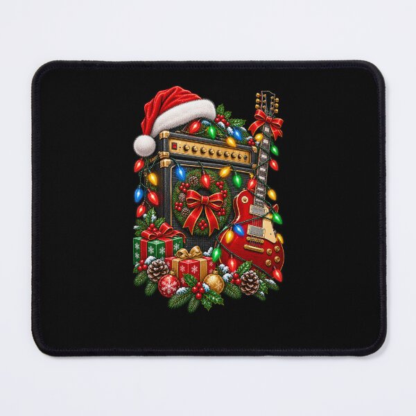Item preview, Festive Guitar Amp and Electric Guitar Holiday Design designed and sold by RockitBaby.