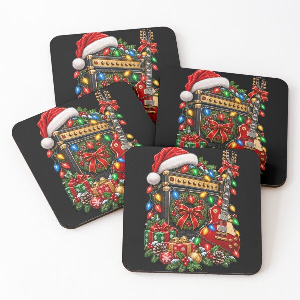 Item preview, Festive Guitar Amp and Electric Guitar Holiday Design designed and sold by RockitBaby.