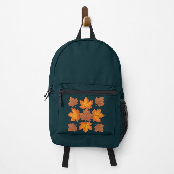 Item preview, Dark Teal Blue Background Autumn Leaves Pattern designed and sold by ​Jyoti Digital Artist.