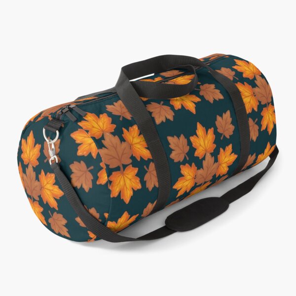 Item preview, Dark Teal Blue Background Autumn Leaves Pattern designed and sold by ​Jyoti Digital Artist.