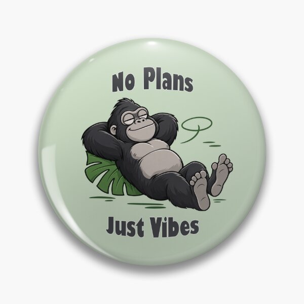 Item preview, No Plans Just Vibes Cute Gorilla On Leaf designed and sold by littlepiptales.
