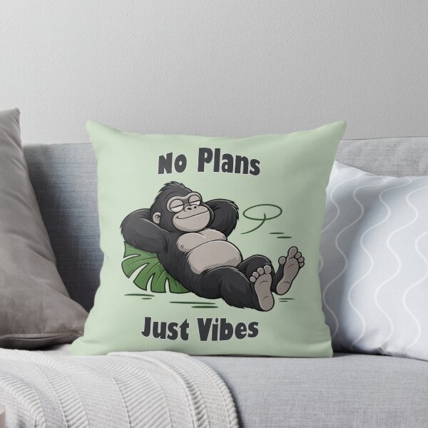 Item preview, No Plans Just Vibes Cute Gorilla On Leaf designed and sold by littlepiptales.