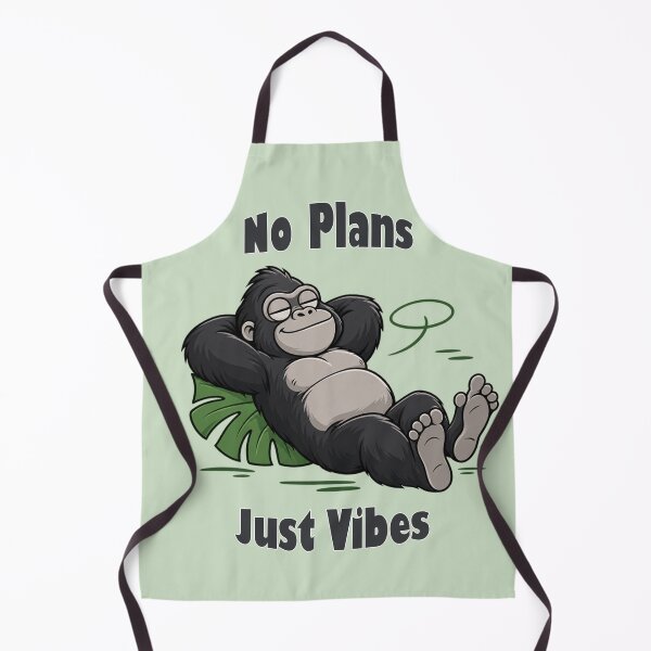 Item preview, No Plans Just Vibes Cute Gorilla On Leaf designed and sold by littlepiptales.
