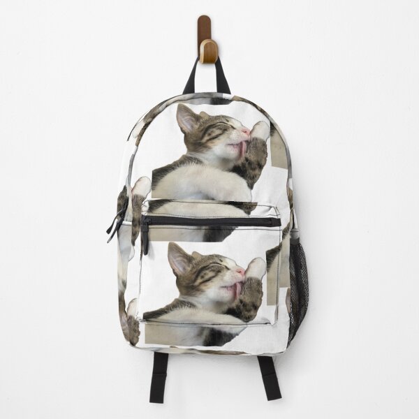 Item preview, Cute Tabby Kitten Grooming Funny Bathing Cat Meme designed and sold by MeliMedO Art.