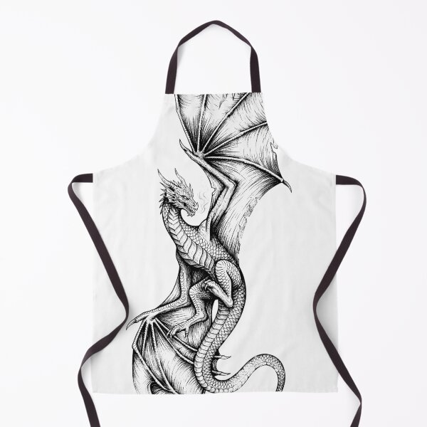 Item preview, Sun-Marked Dragon - Downward Gaze Vertical Ink Art designed and sold by DragonSerpent Ink.