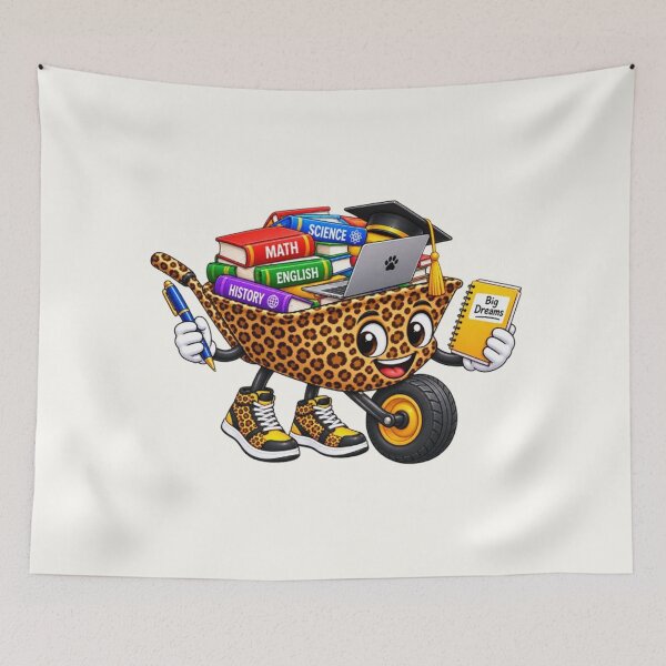 Item preview, Funny Leopard Wheelbarrow Scholar – Back to School Design  designed and sold by annenambiro.
