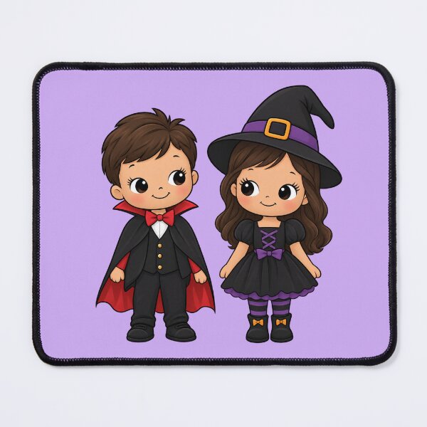 Item preview, Cute Chibi Halloween Vampire Boy Witch Girl designed and sold by littlepiptales.