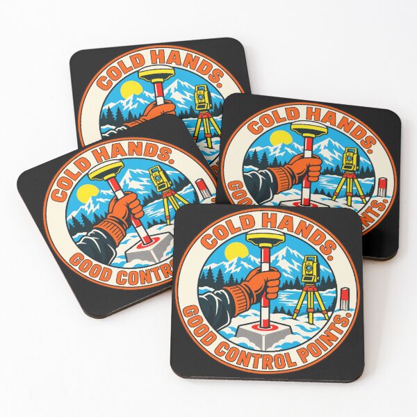 Item preview, Cold Hands Good Control Points Land Surveyor Badge designed and sold by DreamLayerStudio.