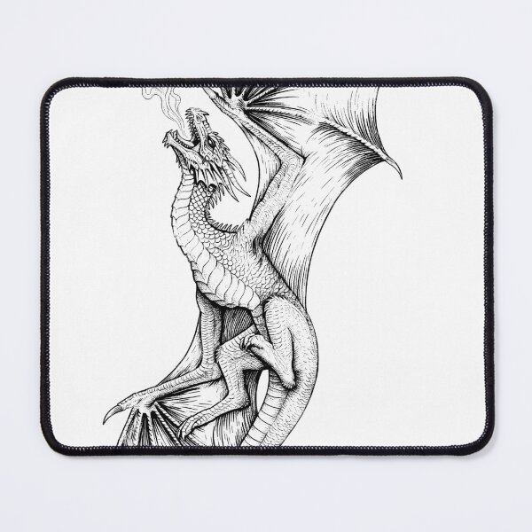 Item preview, Serpent-Tail Ascending Dragon - Vertical Ink Illustration designed and sold by DragonSerpent Ink.