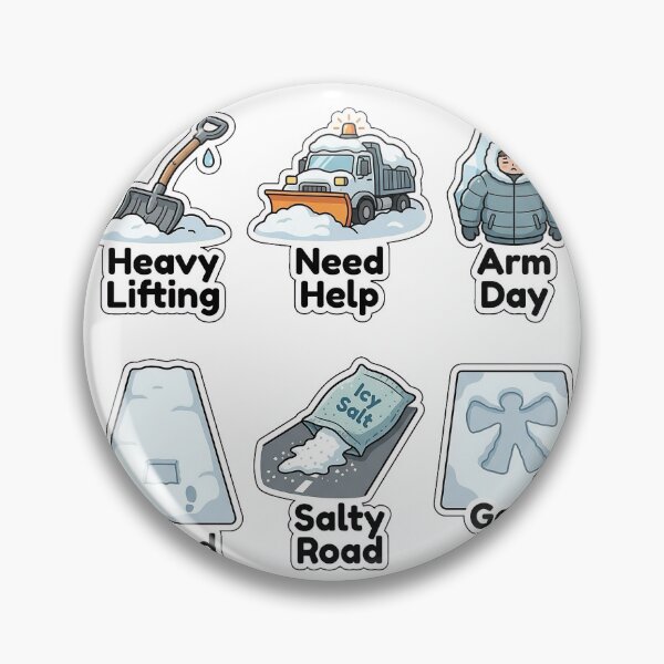 Item preview, Sarcastic Snow Shoveling Workout Sticker Pack - Winter Chore Puns designed and sold by SimpleP.