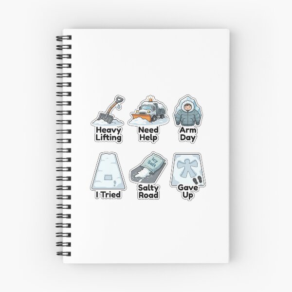 Item preview, Sarcastic Snow Shoveling Workout Sticker Pack - Winter Chore Puns designed and sold by SimpleP.