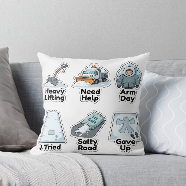 Item preview, Sarcastic Snow Shoveling Workout Sticker Pack - Winter Chore Puns designed and sold by SimpleP.