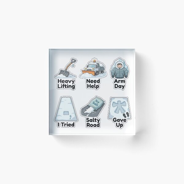 Item preview, Sarcastic Snow Shoveling Workout Sticker Pack - Winter Chore Puns designed and sold by SimpleP.