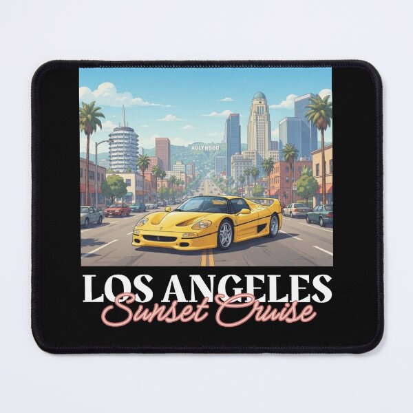 Item preview, Los Angeles Vibes Rétro Sunset Drive Supercars 90s designed and sold by Fuel-Shirts.