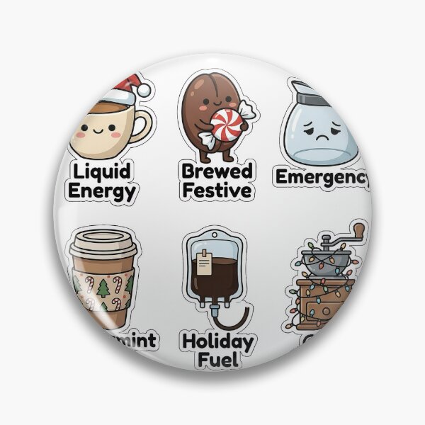Item preview, Funny Holiday Coffee Addiction Sticker Pack - Festive Brew Puns Set designed and sold by SimpleP.