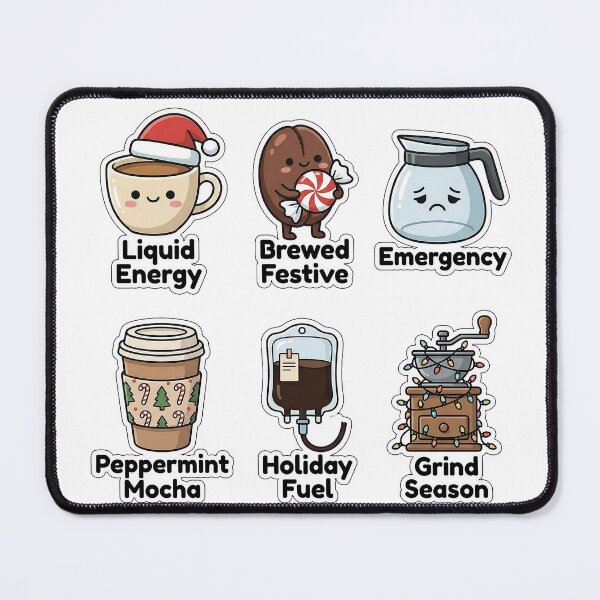 Item preview, Funny Holiday Coffee Addiction Sticker Pack - Festive Brew Puns Set designed and sold by SimpleP.