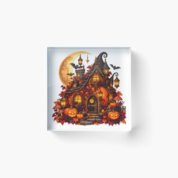 Item preview, Gothic Pumpkin Cottage – Moonlit Halloween Retreat designed and sold by Clothes With Smiling Animals Walt Gral.