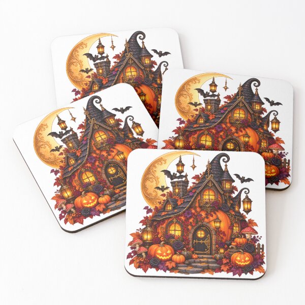 Item preview, Gothic Pumpkin Cottage – Moonlit Halloween Retreat designed and sold by Clothes With Smiling Animals Walt Gral.