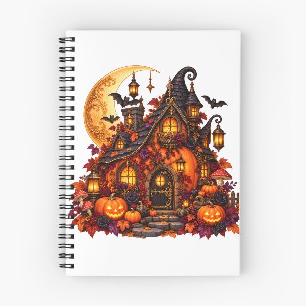 Item preview, Gothic Pumpkin Cottage – Moonlit Halloween Retreat designed and sold by Clothes With Smiling Animals Walt Gral.