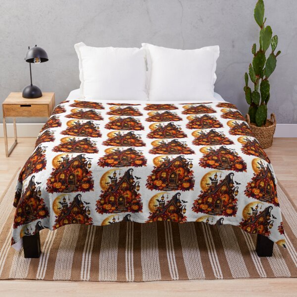 Item preview, Gothic Pumpkin Cottage – Moonlit Halloween Retreat designed and sold by Clothes With Smiling Animals Walt Gral.