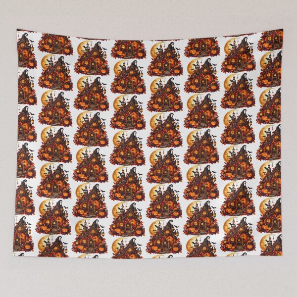 Item preview, Gothic Pumpkin Cottage – Moonlit Halloween Retreat designed and sold by Clothes With Smiling Animals Walt Gral.